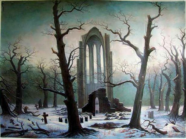 Friedrich - Cloister Cemetery in the Snow