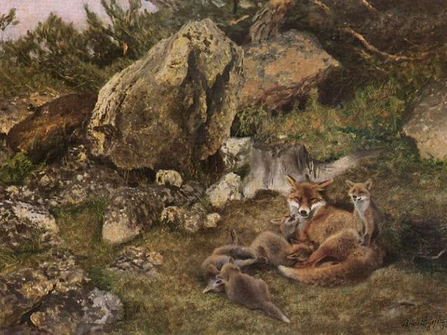 Liljefors - A Family of Foxes